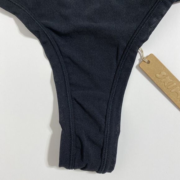 SKIMS Fits Everybody Thong Panty Panties Women's XXS 2XS Onyx Black Sexy NEW - Picture 5 of 10